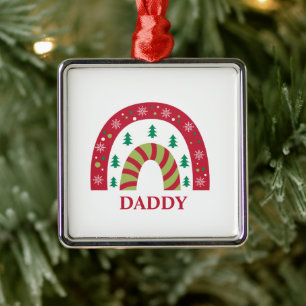 Ornamento De Metal Boho Rainbow da Família Unificada Personalizada
