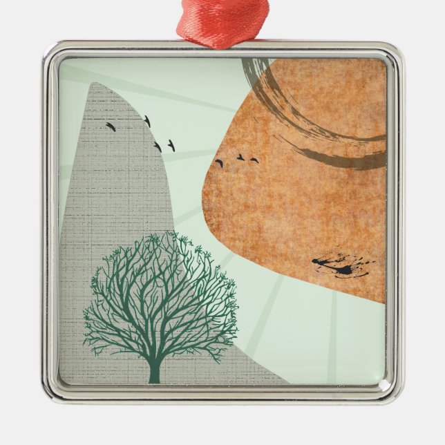 Ornamento De Metal Boho Tree (Frente)