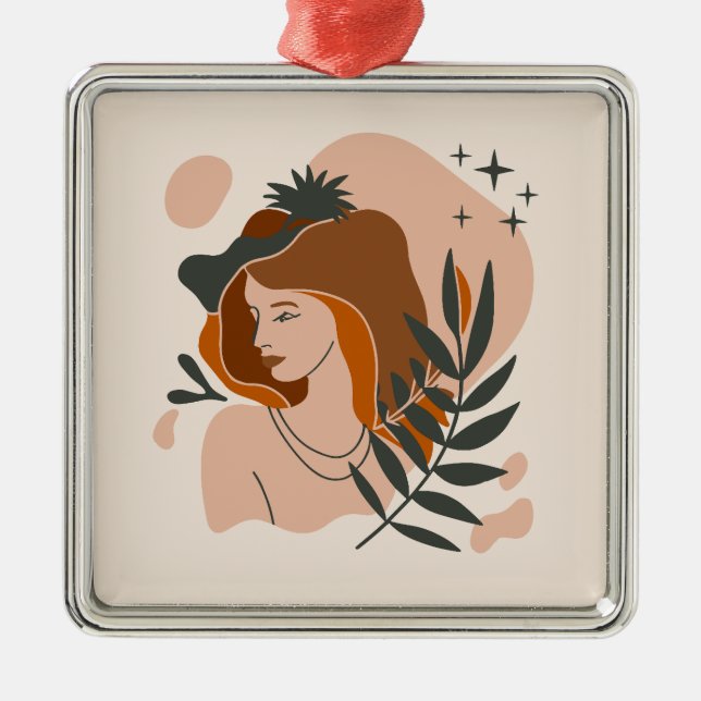 Ornamento De Metal Boho Woman Stars (Frente)