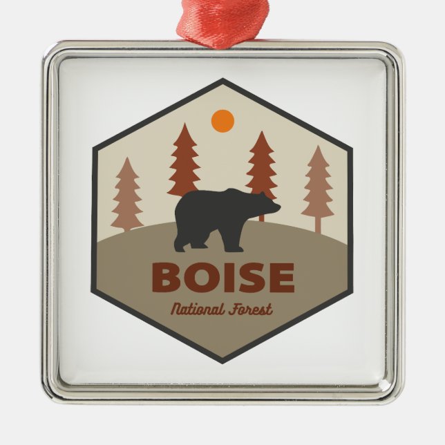 Ornamento De Metal Boise National Forest Idaho Bear (Frente)
