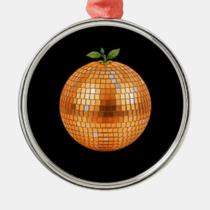 Ornamento De Metal Bola de Disco Laranja