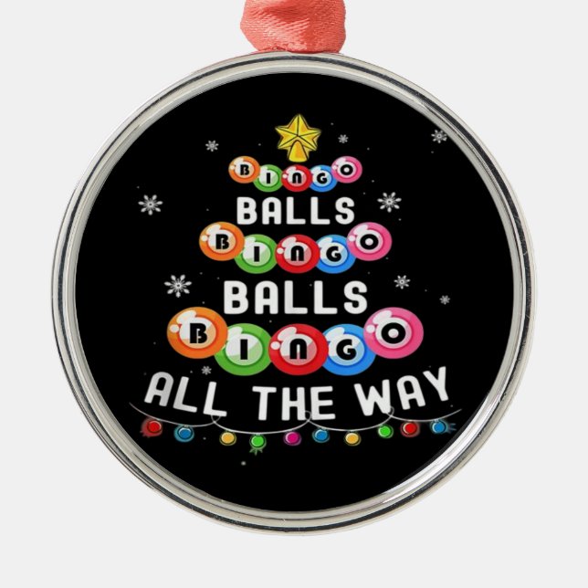 Ornamento De Metal Bolas de Bingo Bingo Até o Fim  (Frente)