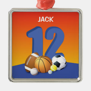 Ornamento De Metal Bolas de Esportes de Aniversário 12