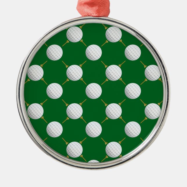 Ornamento De Metal Bolas de golfe e Camisetas em verde (Frente)