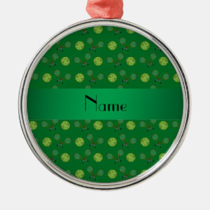 Ornamento De Metal Bolas de tênis verdes conhecidas personalizadas
