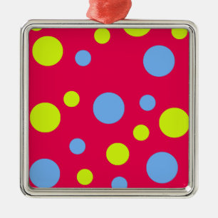 Ornamento De Metal Bolhas Azuis Amarelas Felizes