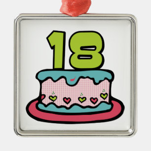 Ornamento De Metal Bolo de aniversário de 18 anos