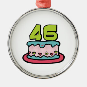 Ornamento De Metal Bolo de aniversário de 46 anos
