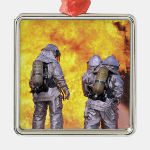 Ornamento De Metal Bombeiros extinguem incêndio aéreo