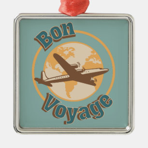Ornamento De Metal Bon Voyage Vamos do design do mundo
