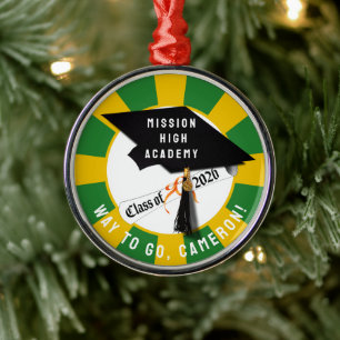 Ornamento De Metal Boné Diploma Classe de Graduação 2026