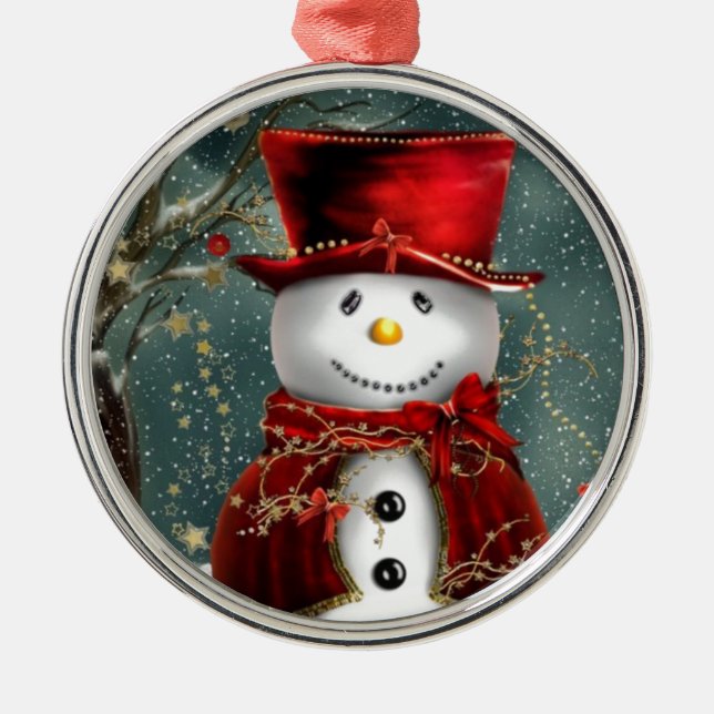 Ornamento De Metal Boneco de neve (Frente)