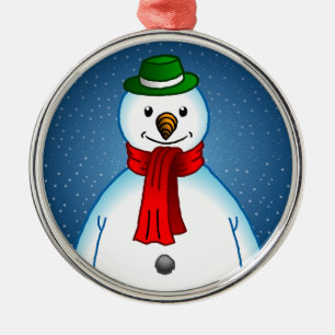 Ornamento De Metal Boneco de Neve Alegre