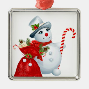 Ornamento De Metal Boneco de neve bonito do Natal