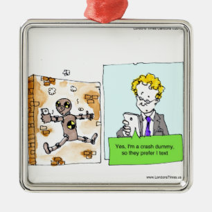 Ornamento De Metal Boneco de Teste de Colisão Engraçado