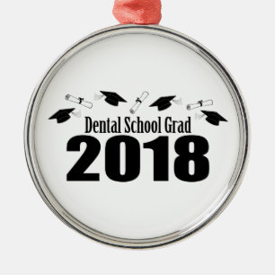 Ornamento De Metal Bonés do formando 2018 da escola dental e diploma