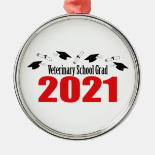 Ornamento De Metal Bonés E Diplomas De Formandos Veterinários De 20