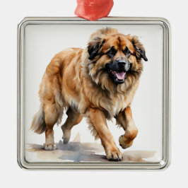 ORNAMENTO DE METAL BONITA COR DE ÁGUA ROTEIRA LEONBERGER DOG