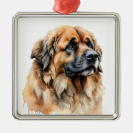 ORNAMENTO DE METAL BONITA COR DE ÁGUA ROTEIRA LEONBERGER DOG