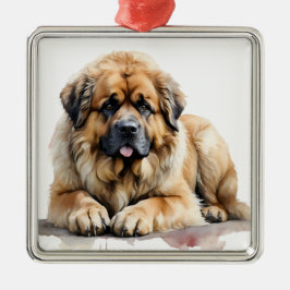 ORNAMENTO DE METAL BONITA COR DE ÁGUA ROTEIRA LEONBERGER DOG