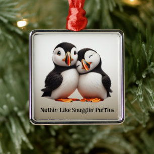 Ornamento De Metal Bonitinho Como Puffins De Snugglin