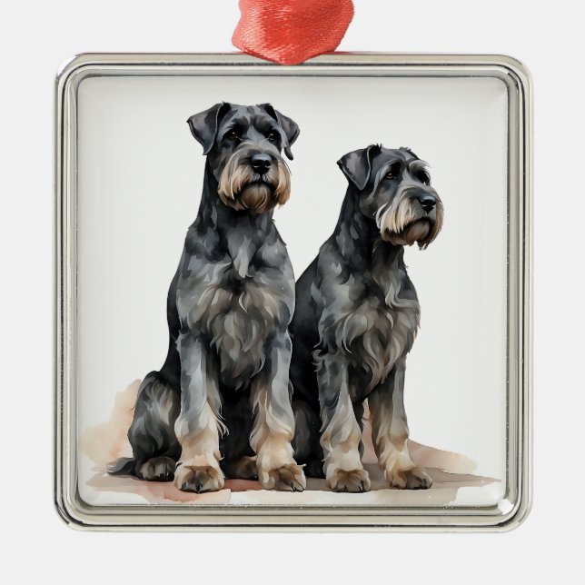 ORNAMENTO DE METAL BONITO CACHORRO SCHANUZER (Frente)