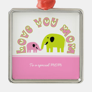 Ornamento De Metal Bonito Elefante Dia de as mães de Mãe Filho