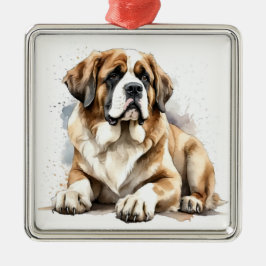 ORNAMENTO DE METAL BONITO GRANDE SANTO BERNARD DOG