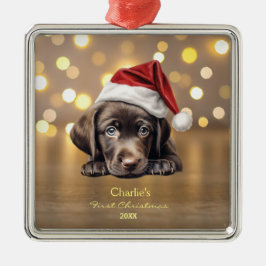Ornamento De Metal Bonito Labrador Cachorro de Retriever Natal Natal