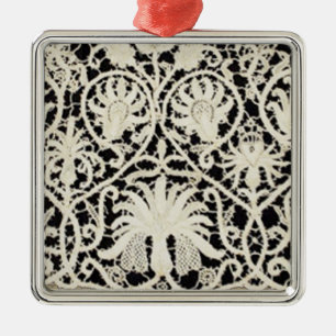 Ornamento De Metal Bonito Linen White Lace Antique de Casamento