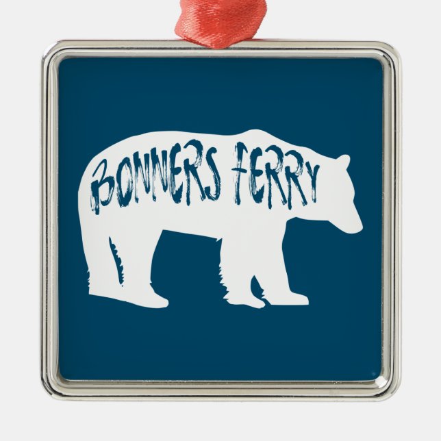 Ornamento De Metal Bonners Ferry Idaho Bear (Frente)