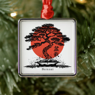 Ornamento De Metal Bonsai Japan Personalizado