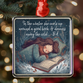 Ornamento De Metal Book Lover Christmas