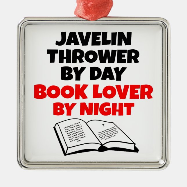 Ornamento De Metal Book Lover Javelin Thrower (Frente)