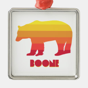 Ornamento De Metal Boone North Carolina Rainbow Bear