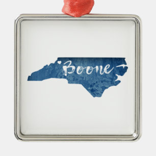 Ornamento De Metal Boone North Carolina Wood Grain