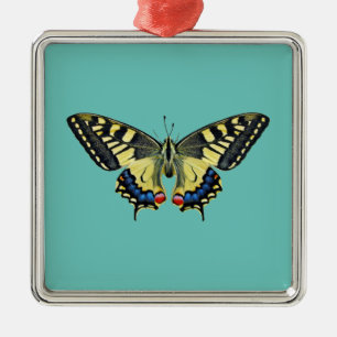 Ornamento De Metal Borboleta amarela e preta   