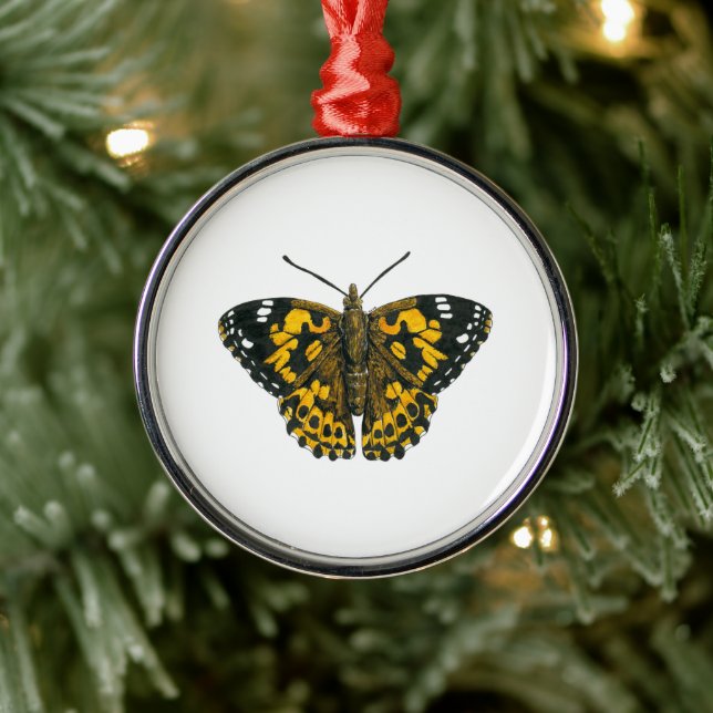 Ornamento De Metal Borboleta-de-senhora pintada (Árvore)