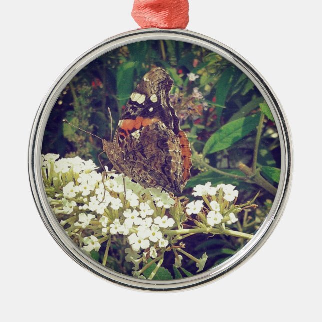 Ornamento De Metal Borboleta em Borboleta Bush (Frente)
