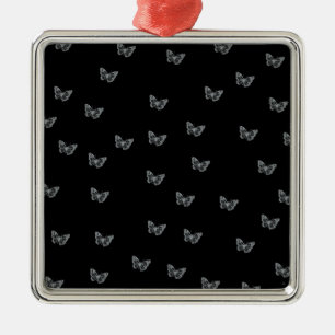 Ornamento De Metal Borboletas prateadas