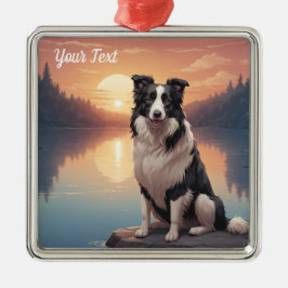 Ornamento De Metal Border Collie por Lago