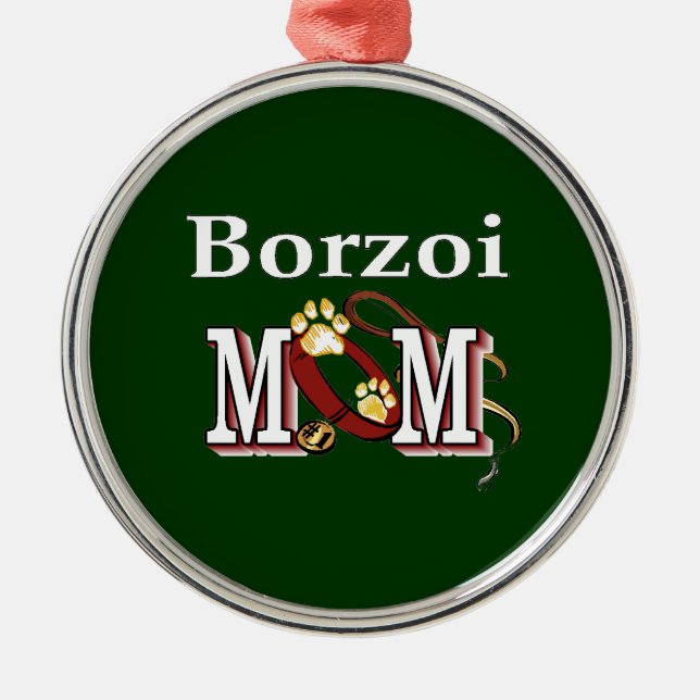 Ornamento De Metal Borzoi Dog MOM (Frente)
