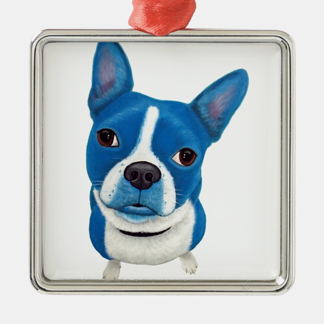 Ornamento De Metal Boston azul Terrier (Frente)