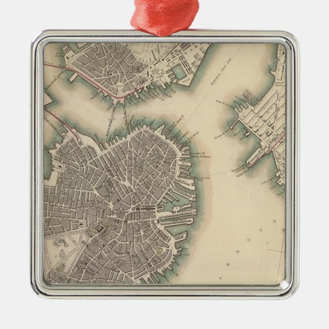 Ornamento De Metal Boston, Charlestown, Roxbury (Frente)