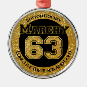 Ornamento De Metal Boston Hockey Marchy 63