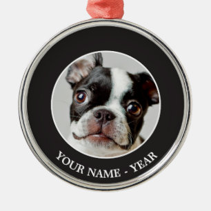 Ornamento De Metal Boston Terrier