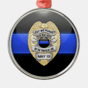 Ornamento De Metal Botão & crachá de incandescência finos de Blue