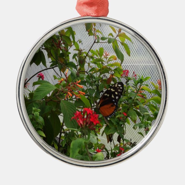 ORNAMENTO DE METAL BOTÃO LARANJA (Frente)