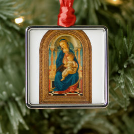 Ornamento De Metal Botticelli (1445-1510) Madonna & Criança Enthroned