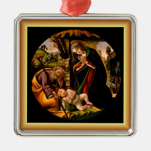 Ornamento De Metal Botticelli: A Adoração da Criança Cristo ~